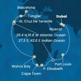 Emirati Arabi Uniti, Oman, Mauritius, Sud Africa, Namibia, Isole Canarie, Marocco, Spagna