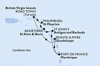 Pointe-a-Pitre,Road Town,Philipsburg,Basseterre,St John s,Fort de France,Pointe-a-Pitre