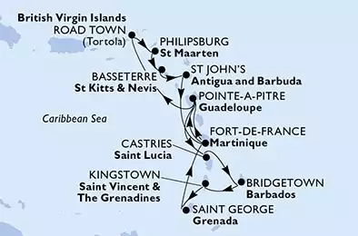 Fort de France,Pointe-a-Pitre,Castries,Bridgetown,Kingstown,Saint George,Fort de France,Pointe-a-Pitre,Road Town,Philipsburg,Basseterre,St John s,Fort de France