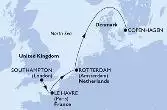 Southampton,Le Havre,Rotterdam,Copenhagen