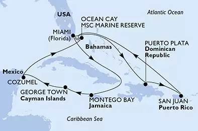 USA, Repubblica Dominicana, Porto Rico, Bahamas, Giamaica, Isole Cayman, Messico