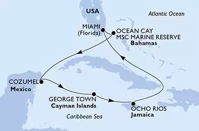 USA, Bahamas, Messico, Isole Cayman, Giamaica