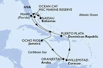 USA, Giamaica, Aruba, Repubblica Dominicana, Bahamas