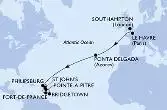 Southampton,Le Havre,Ponta Delgada,Philipsburg,St John s,Fort de France,Pointe-a-Pitre,Bridgetown