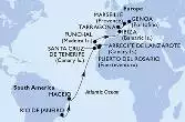 Rio de Janeiro,Maceio,Santa Cruz de Tenerife,Arrecife de Lanzarote,Puerto del Rosario,Funchal,Ibiza,Tarragona,Marseille,Genoa