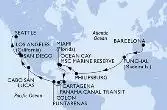 Barcelona,Funchal,Philipsburg,Ocean Cay,Miami,Miami,Cartagena,Colon,CTB-Panama Canal,BLB-Panam Canal,Puntarenas,Cabo San Lucas,San Diego,Los Angeles,Seattle